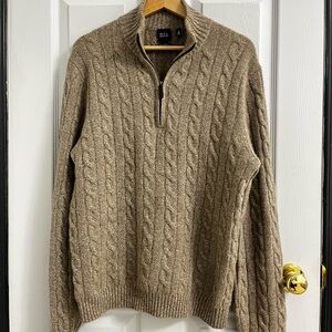 SAKS FIFTH AVENUE BLACK LABEL // 100% Cashmere Quarter Zip Sweater // Size M